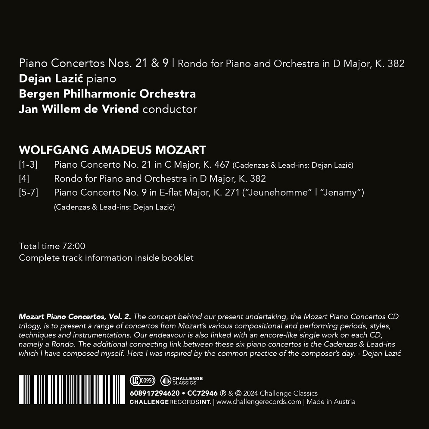 Mozart: Piano Concertos Nos. 21 & 9; Rondo for Piano & Orche