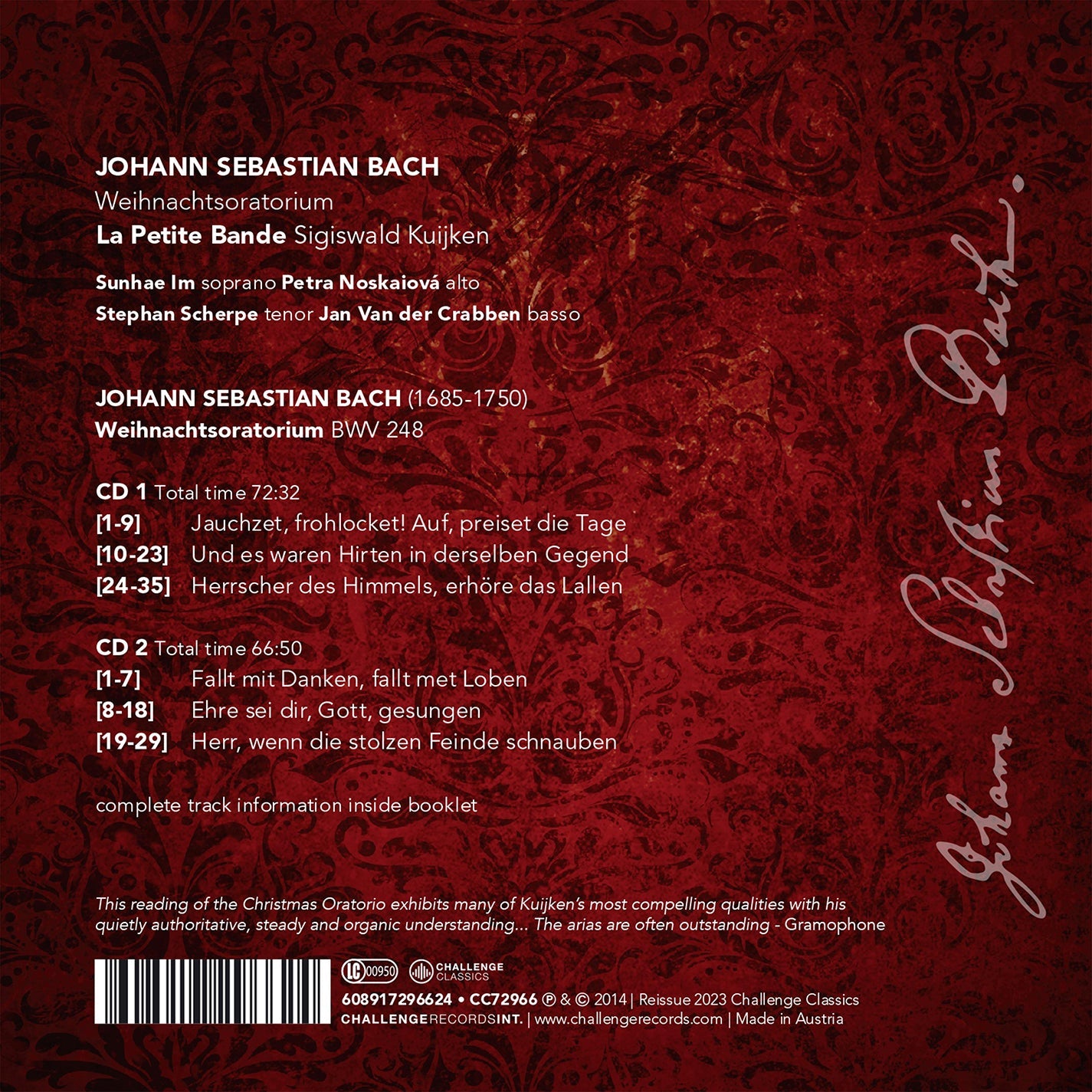 J.S. Bach: Weihnachtsoratorium (reissue)