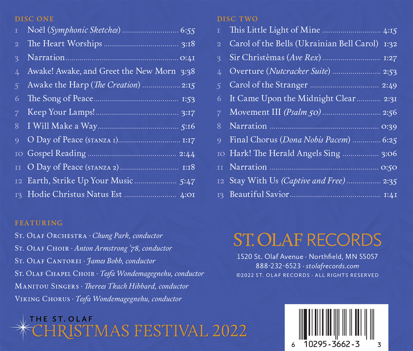 Promise of Peace The St. Olaf Christmas Festival 2022 / St. Olaf Sin