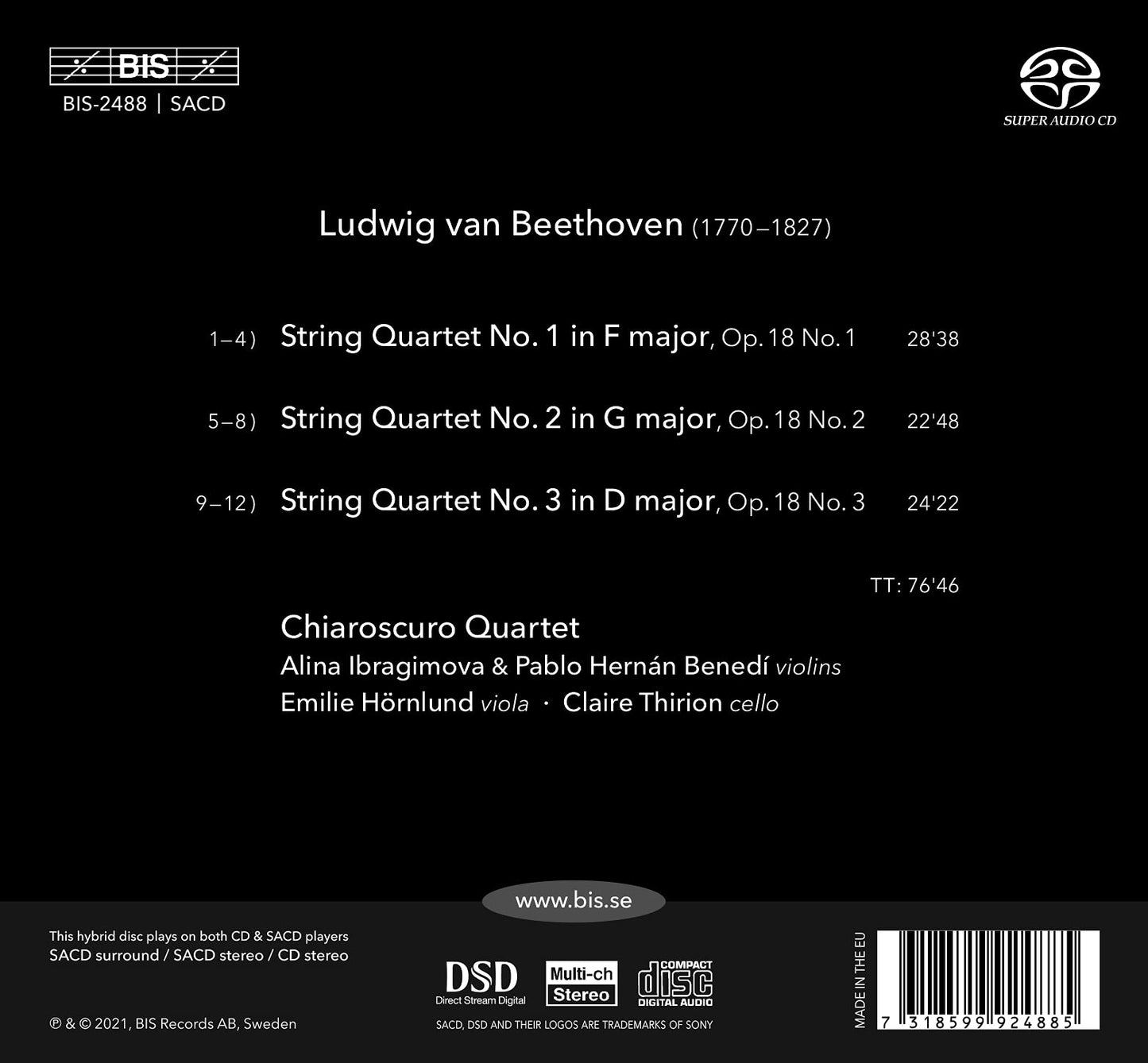STRING QUARTETS, OP. 18