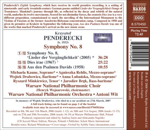Penderecki: Symphony No. 8 - Dies irae - Aus den Psalmen Dav
