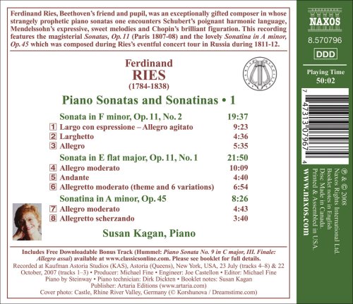 Ries: Complete Piano Sonatas and Sonatinas, Vol. 1