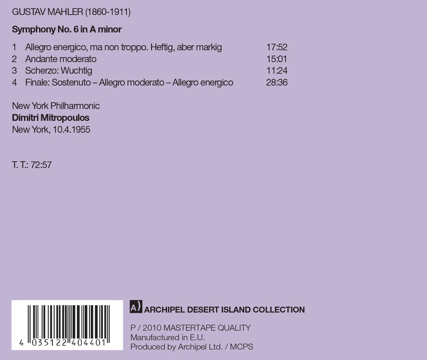 Mahler: Symphony No. 6