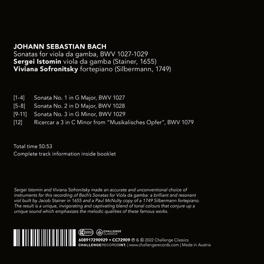 Bach: Sonatas for viola da gamba, BWV 1027-1029