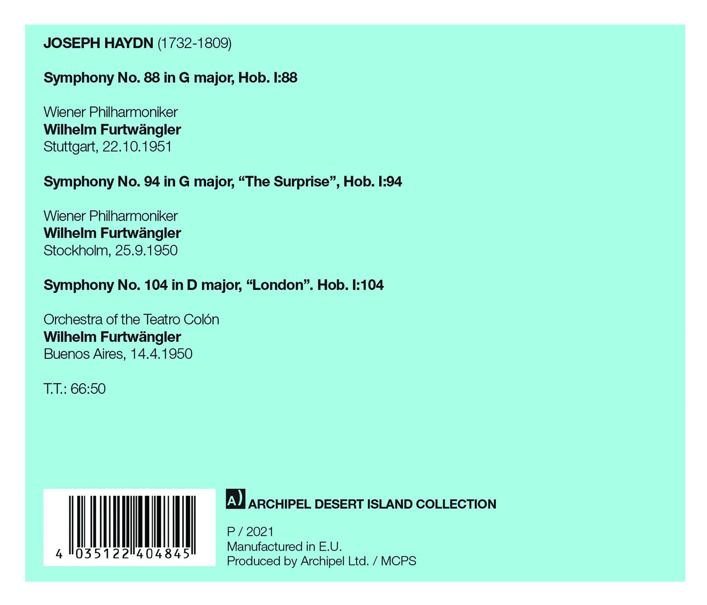 Haydn: Symphonies Nos. 88, 94, "The Surprise" & 104, "London