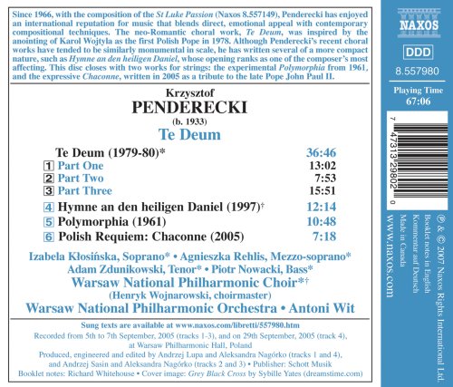 Penderecki: Te Deum - Hymne an den Heiligen Daniel - Polymor