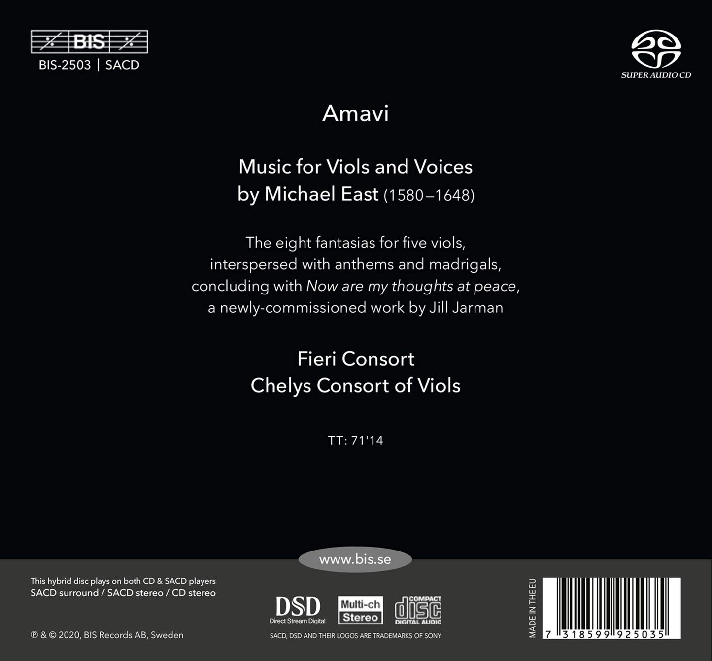 Michael East: Amavi - Music for Viols and Voices