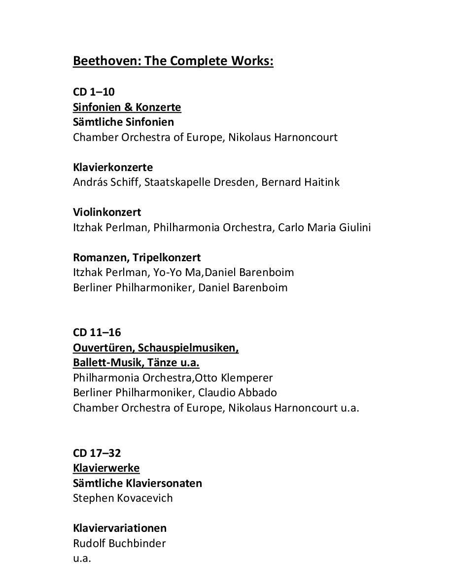 BEETHOVEN; COMPLETE WORKS