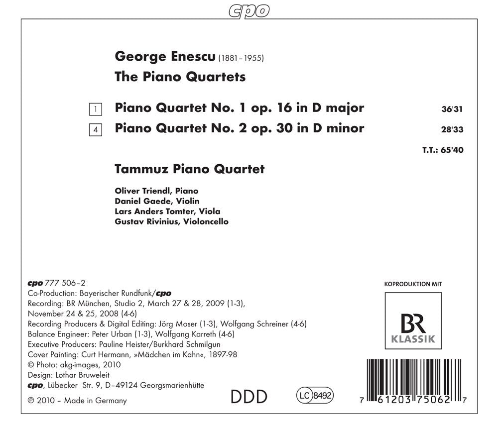 Enescu: Piano Quartets 1 & 2