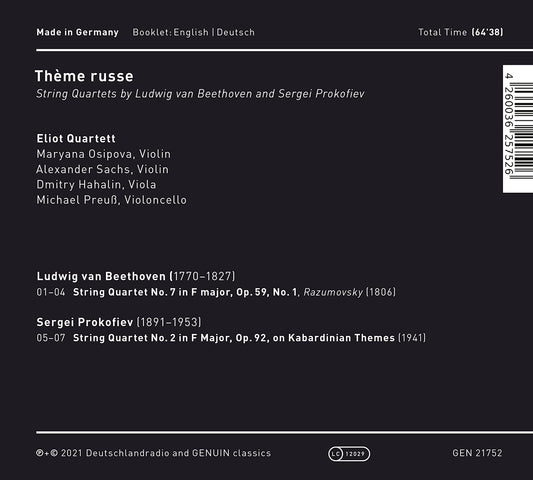 Theme Russe; String Quartets by Ludwig van Beethoven and Ser