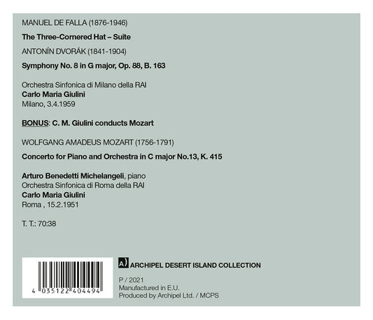 Carlo Maria Giulini in Italy conducting De Fala, Dvorak and