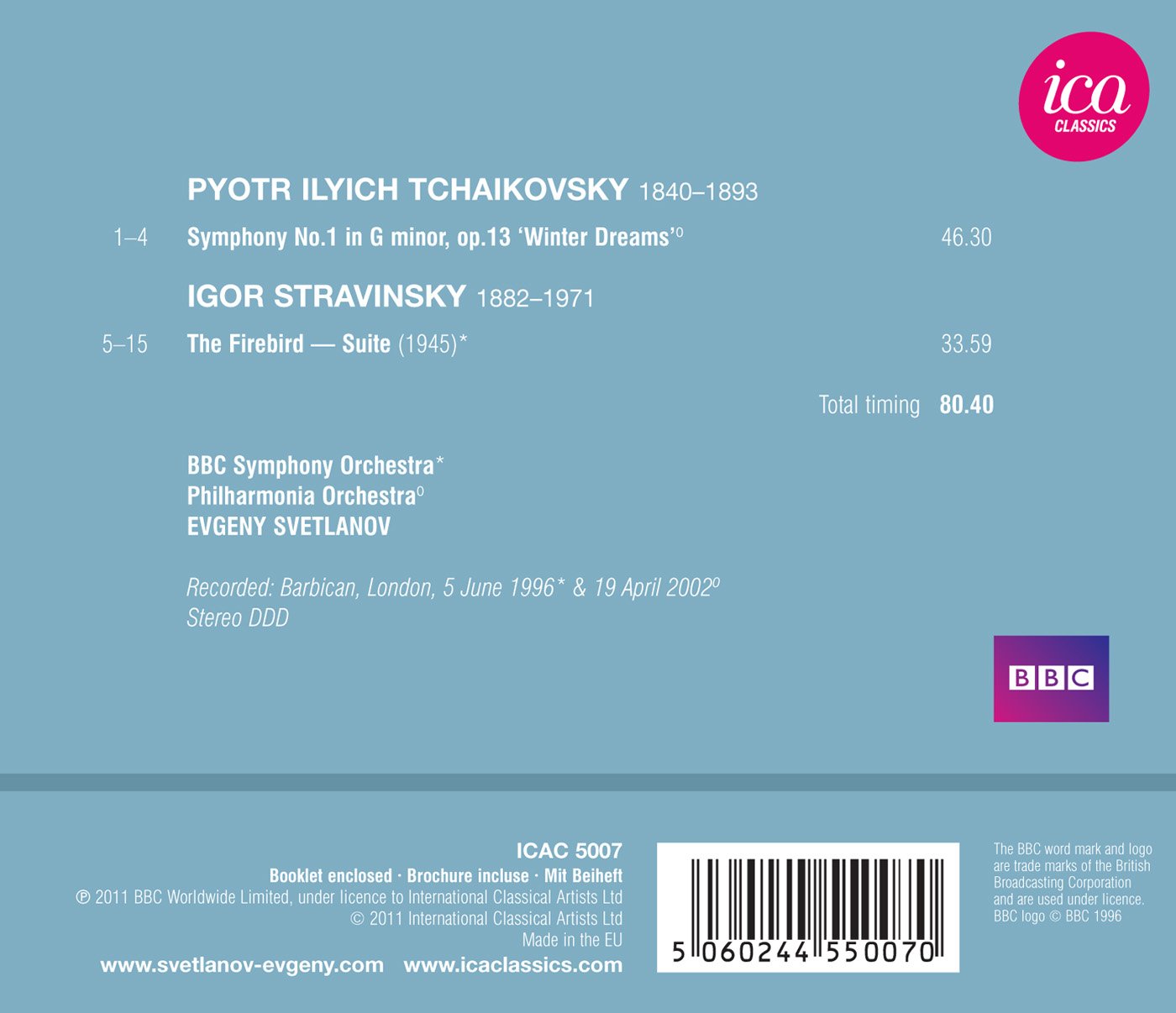 Tchaikovsky: Symphony No. 1, "Winter Dreams" - Stravinsky: T