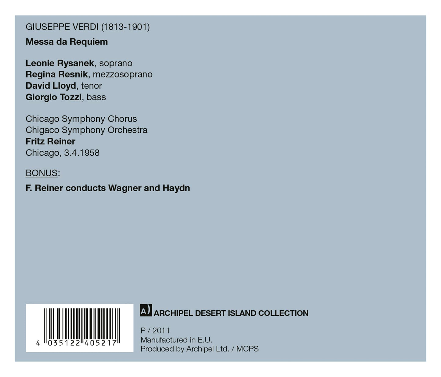 MESSA DA REQUIEM: RYSANEK-RESN