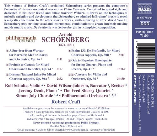 Schoenberg, A.: Violin Concerto / Ode To Napoleon / A Surviv