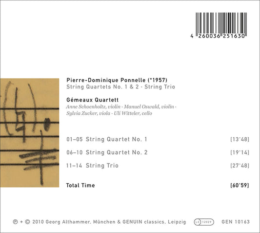 Ponnelle, P.D.: String Quartets Nos. 1 & 2 / String Trio