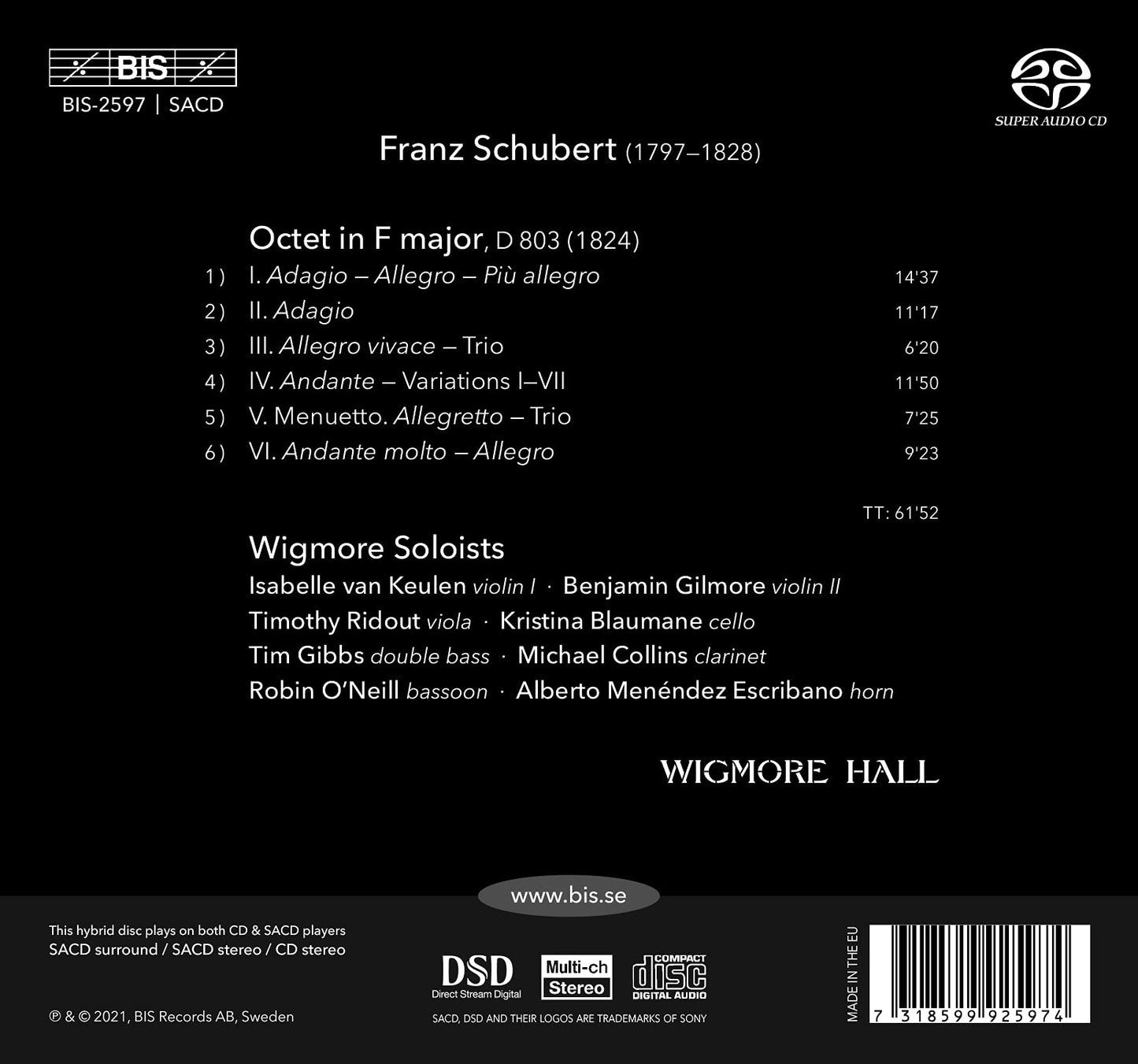 OCTET IN F MAJOR, D803