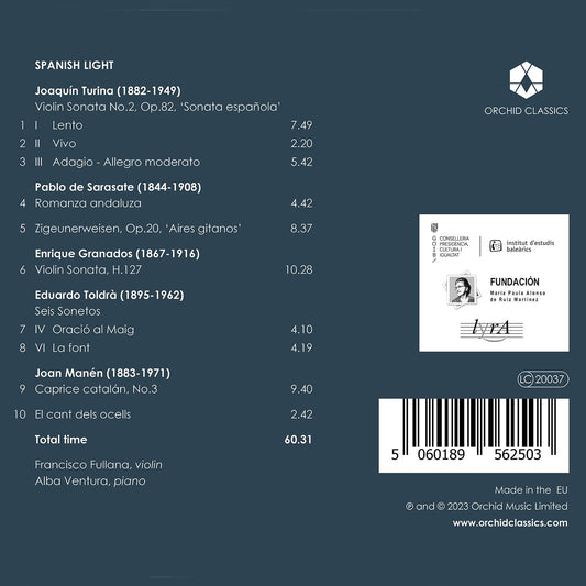 Granados, Manen, Sarasate, Toldra & Turina: Spanish Light
