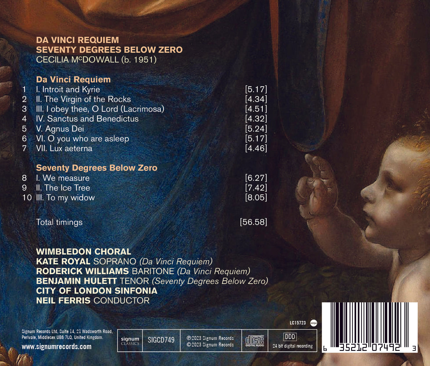 McDowall: Da Vinci Requiem; Seventy Degrees Below Zero