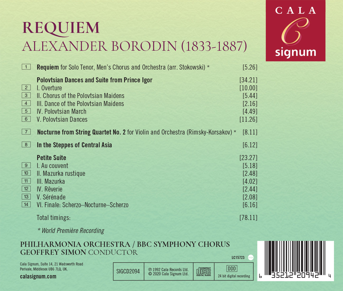 Borodin: Requiem - Polovtsian Dances And Suite From Prince I