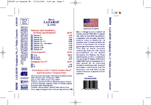 LAZAROF: Tableaux / Violin Concerto / Symphony No. 2