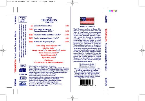 THOMSON, V.: Vocal and Chamber Works