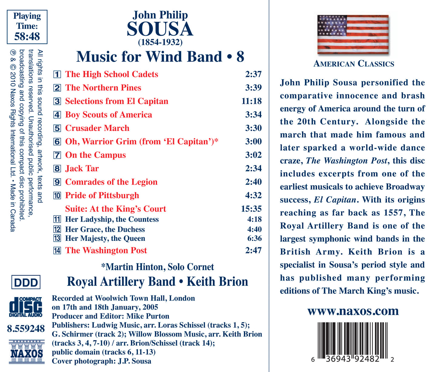 Sousa: Music For Wind Band, Vol. 8