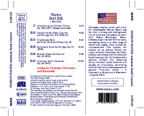 BAUER: Orchestral and Chamber Works