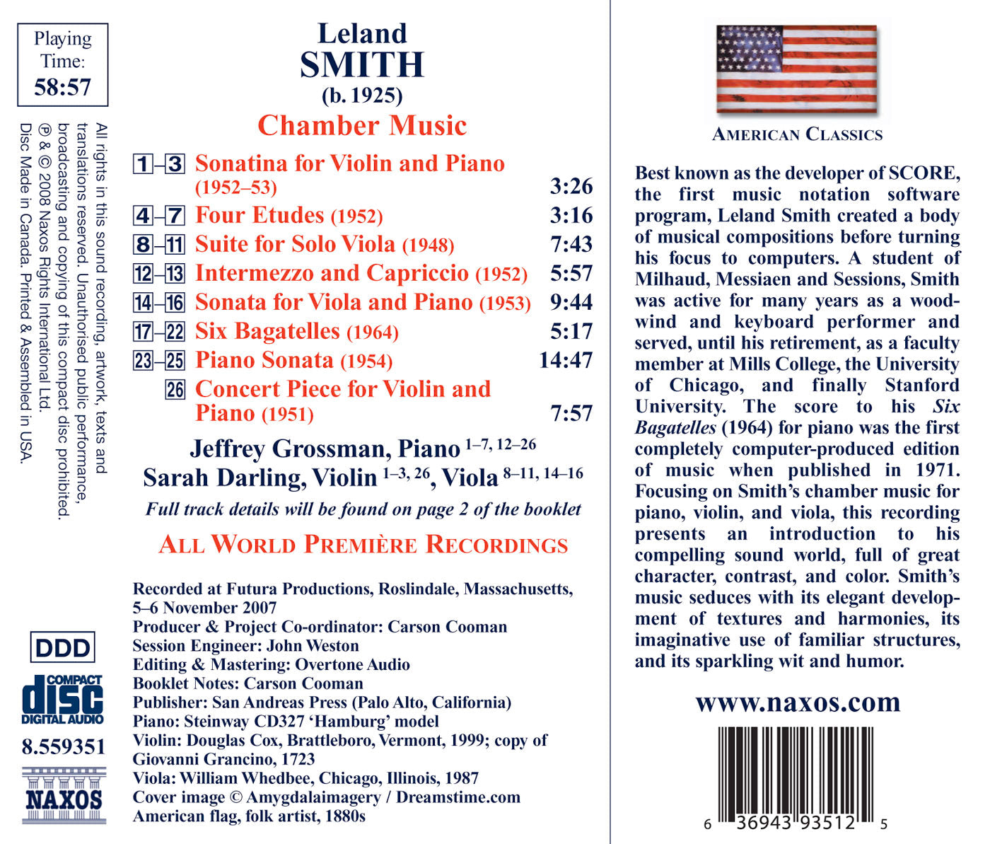 Smith, L.: Chamber Music - Piano Sonata / Viola Sonata / Sui