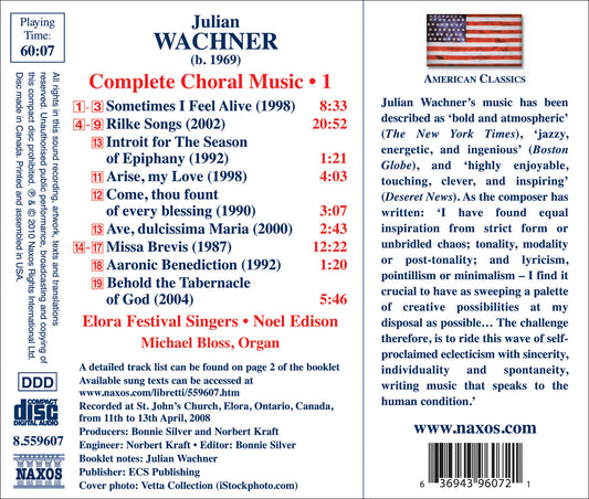 Wachner: Complete Choral Music, Vol. 1