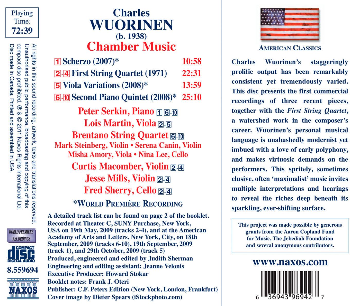 Wuorinen: Scherzo - String Quartet No. 1 - Viola Variations