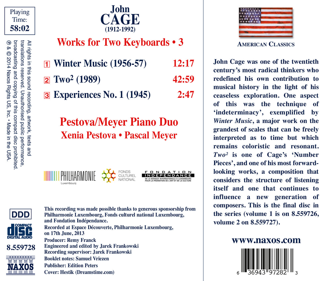 Cage: Works for 2 Keyboards, Vol. 3