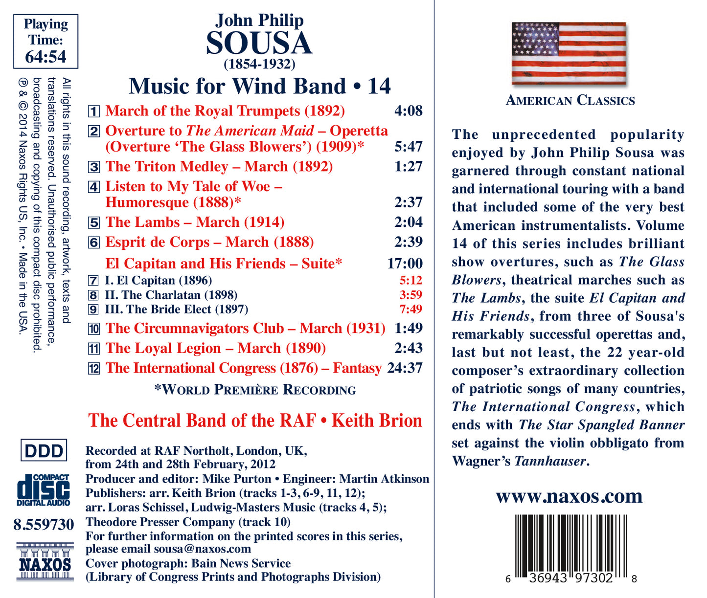 Sousa: Music For Wind Band, Vol. 14