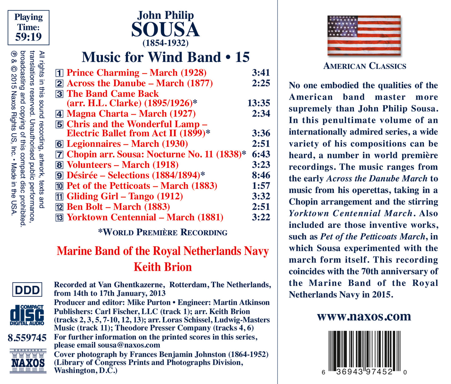 Sousa: Music For Wind Band, Vol. 15