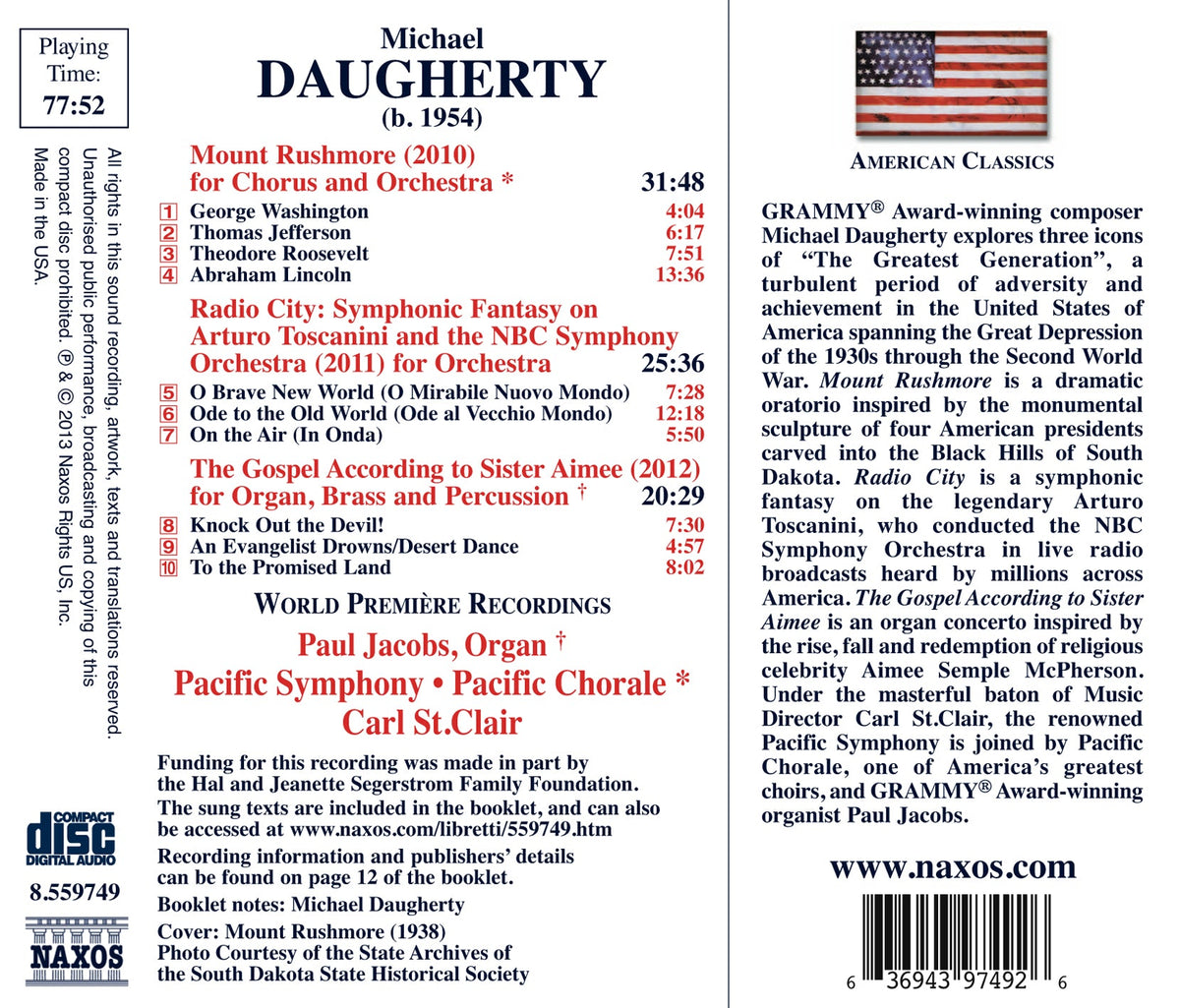 Michael Daugherty: Mount Rushmore, Radio City & The Gospel A