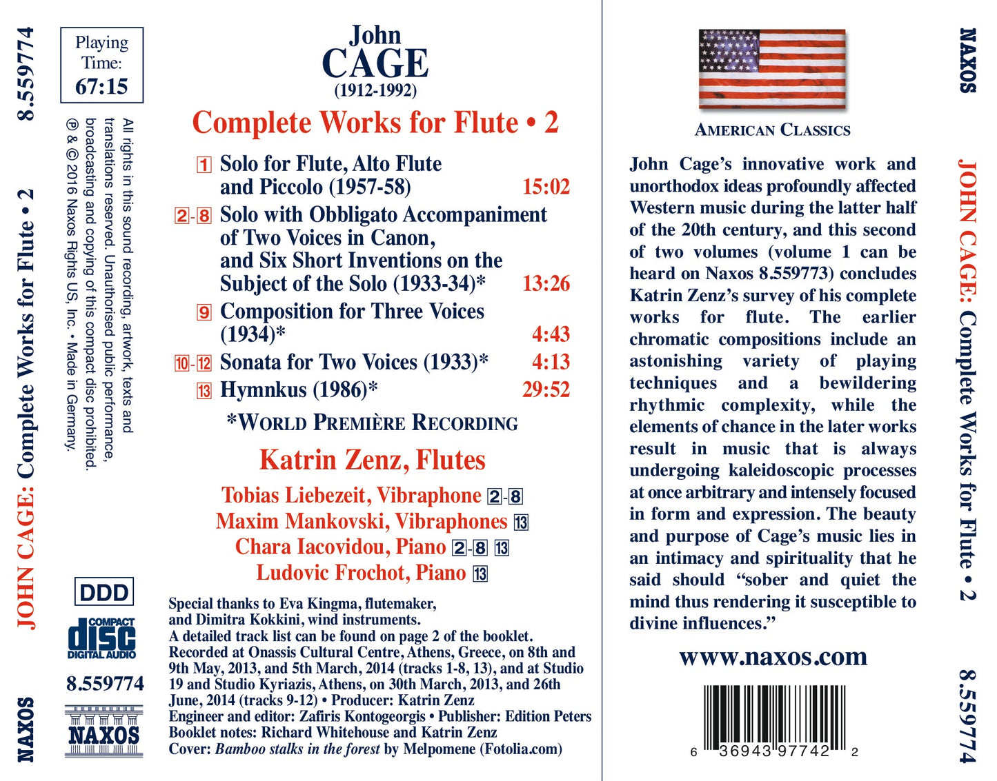 Cage: Complete Works for Flute, Vol. 2