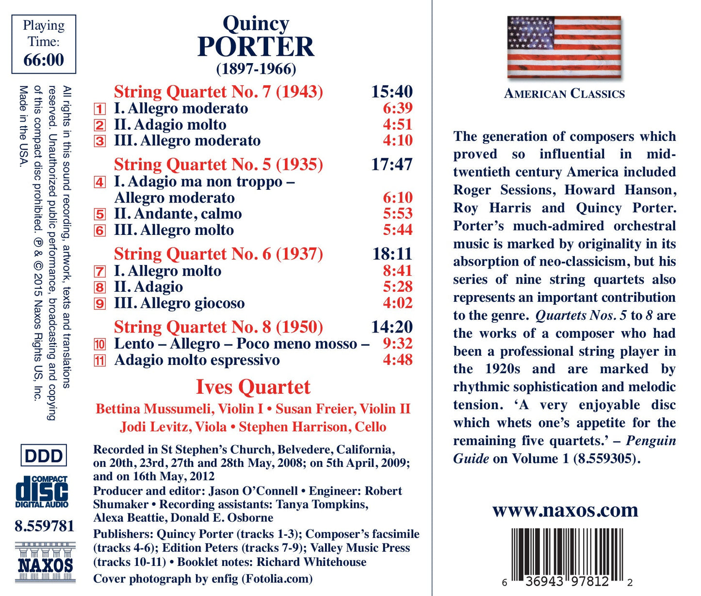 Porter: String Quartets Nos. 5-8