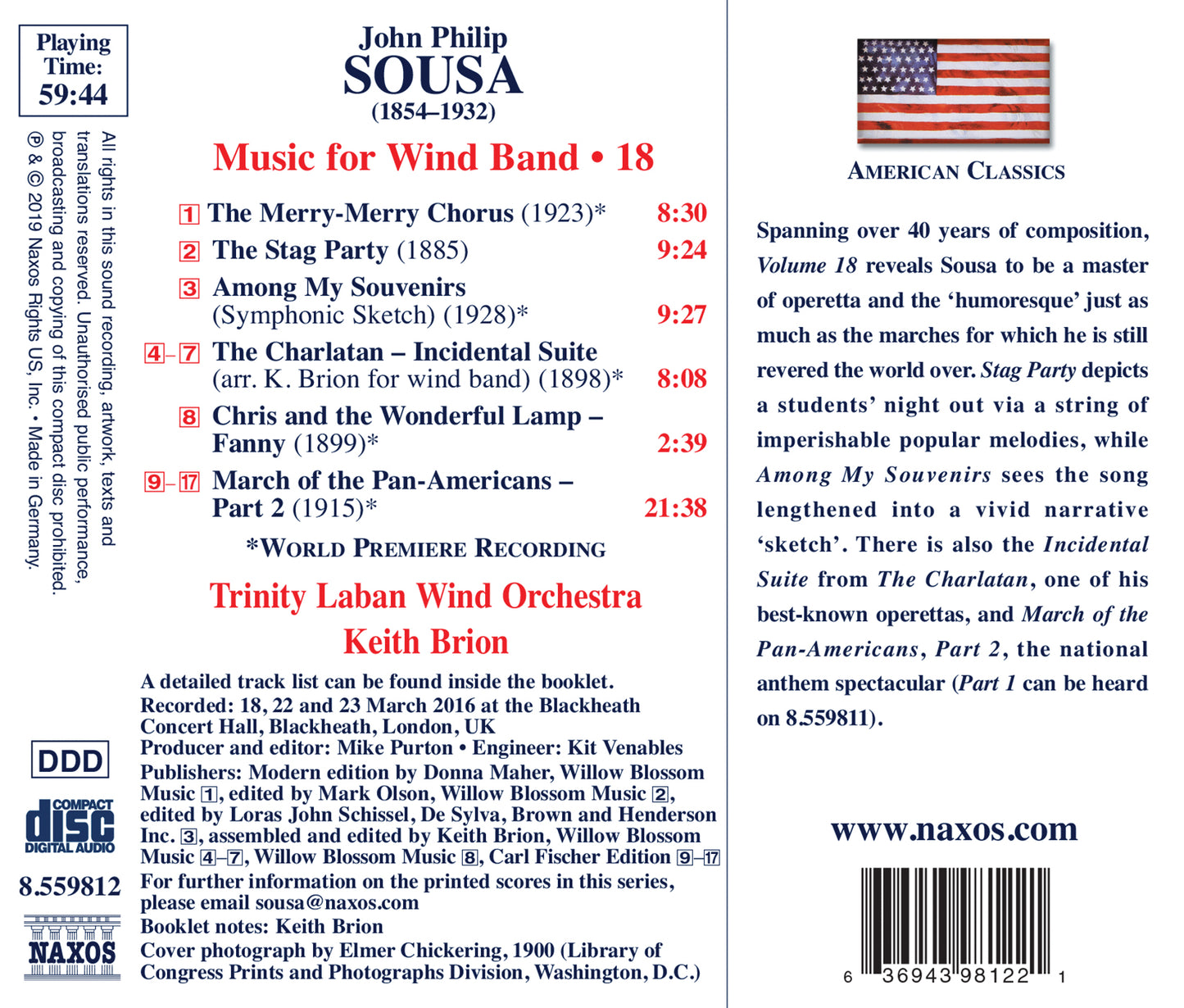 Sousa: Music For Wind Band, Vol. 18