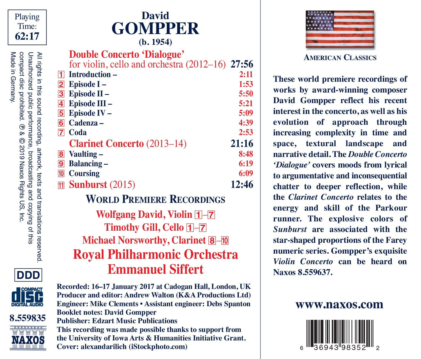 David Gompper: Double Concerto "Dialogue", Clarinet Concerto