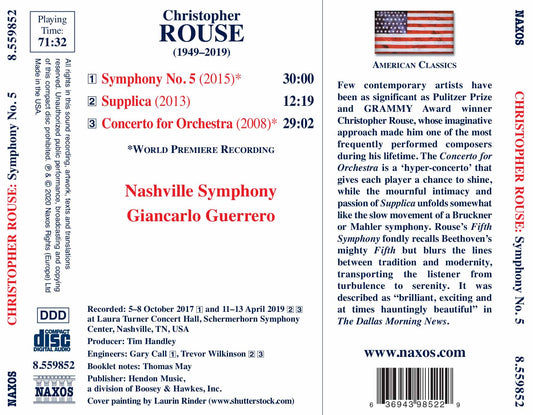 Rouse: Symphony No. 5 - Supplica - Concerto for Orchestra