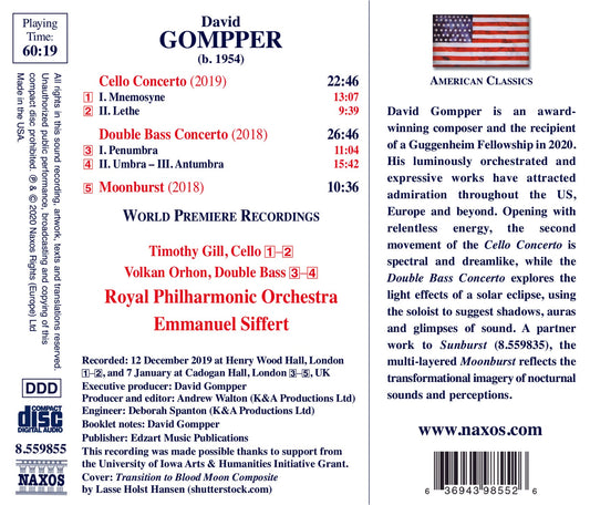 Gompper: Cello Concerto - Double Bass Concerto - Moonburst