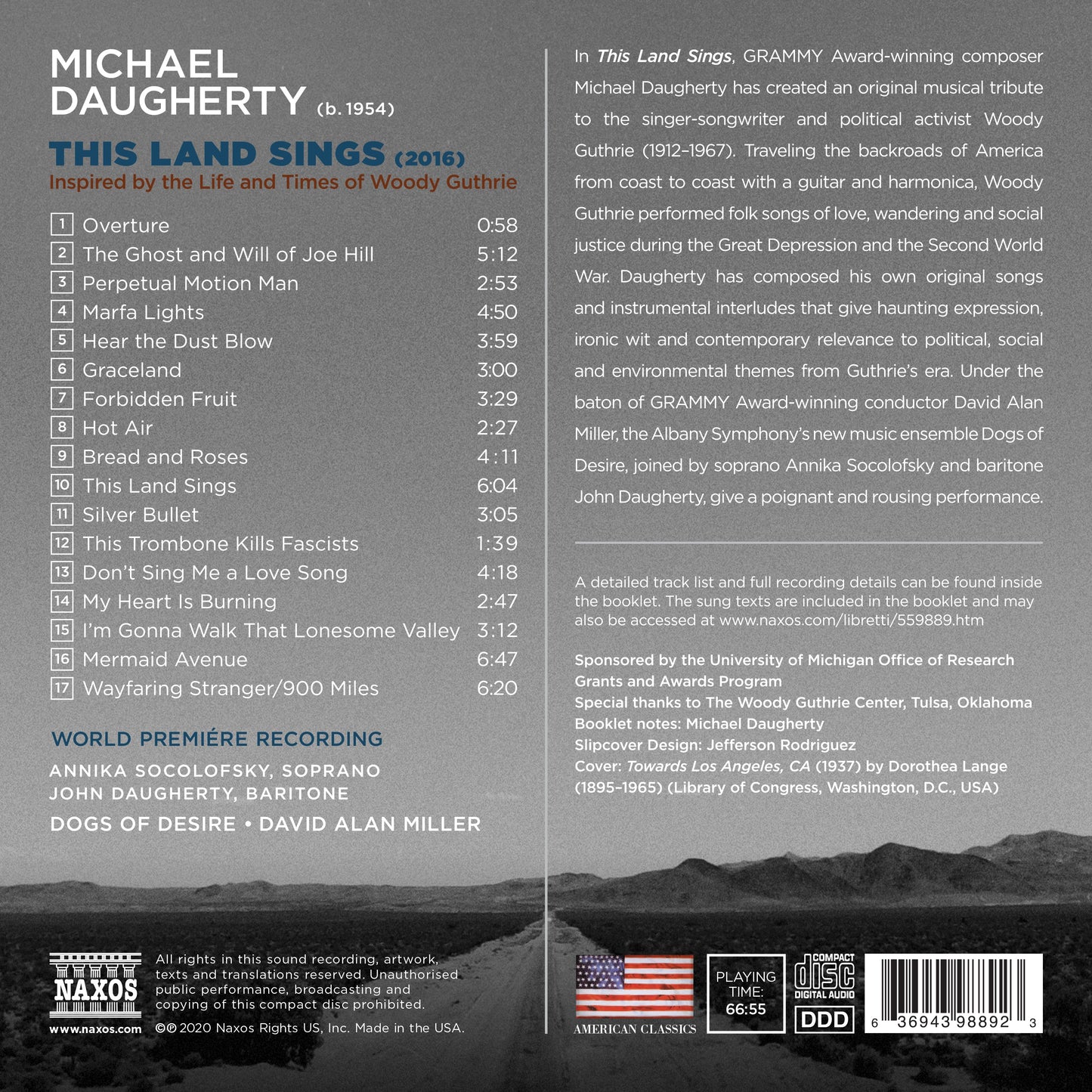 Daugherty: This Land Sings: Inspired by the Life and Times o