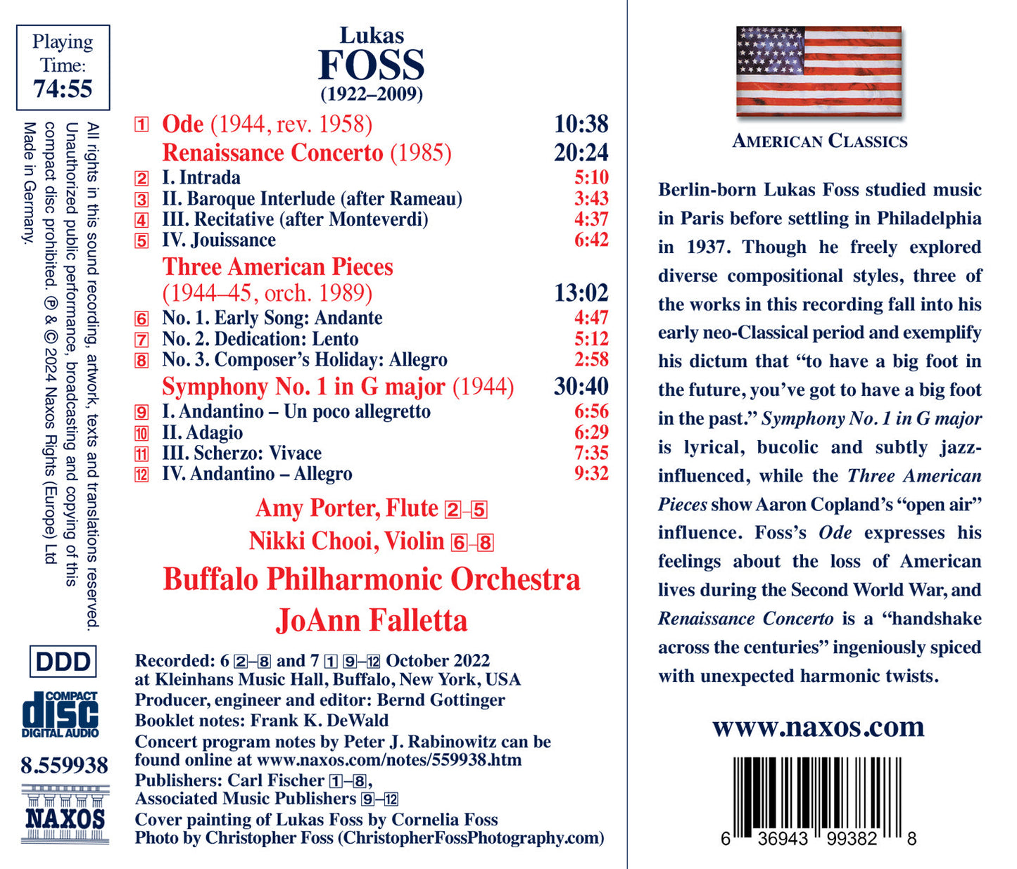 Foss: Symphony No.1; Renaissance Concerto; Three American Pi
