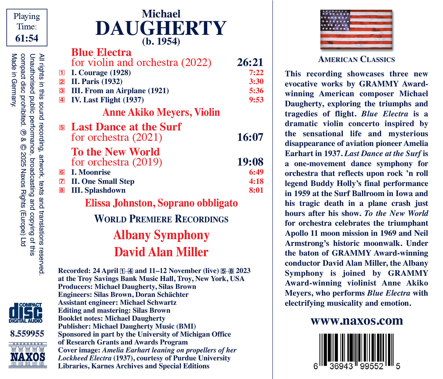 Daugherty: Blue Electra; Last Dance at the Surf; To the New