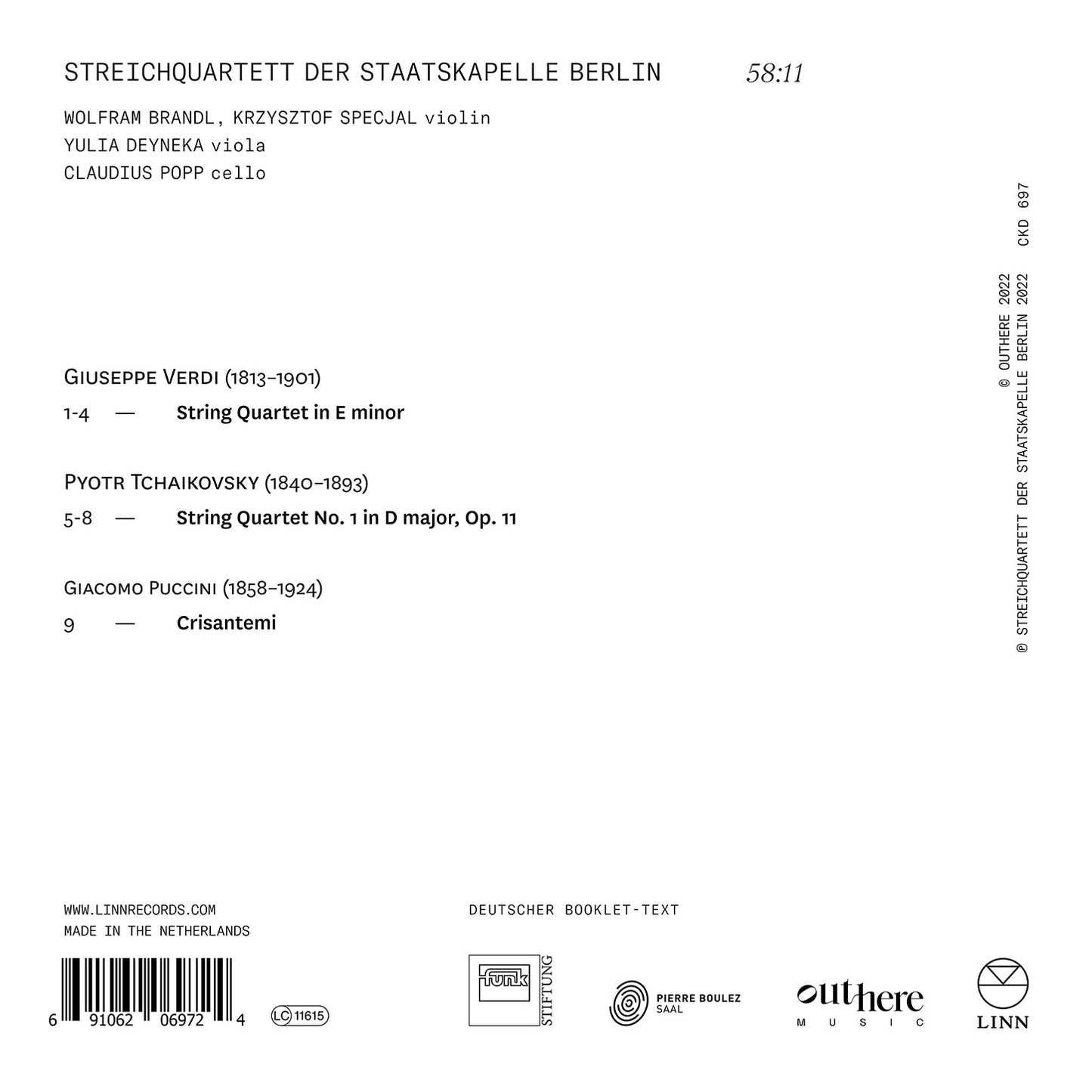 Verdi: String Quartet in E Minor; Tchaikovsky: String Quarte
