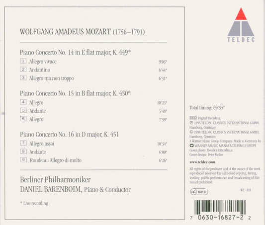 Piano Concertos Nos 14, 15 & 1  Barenboim, Berlin Philharmonic Orchestra