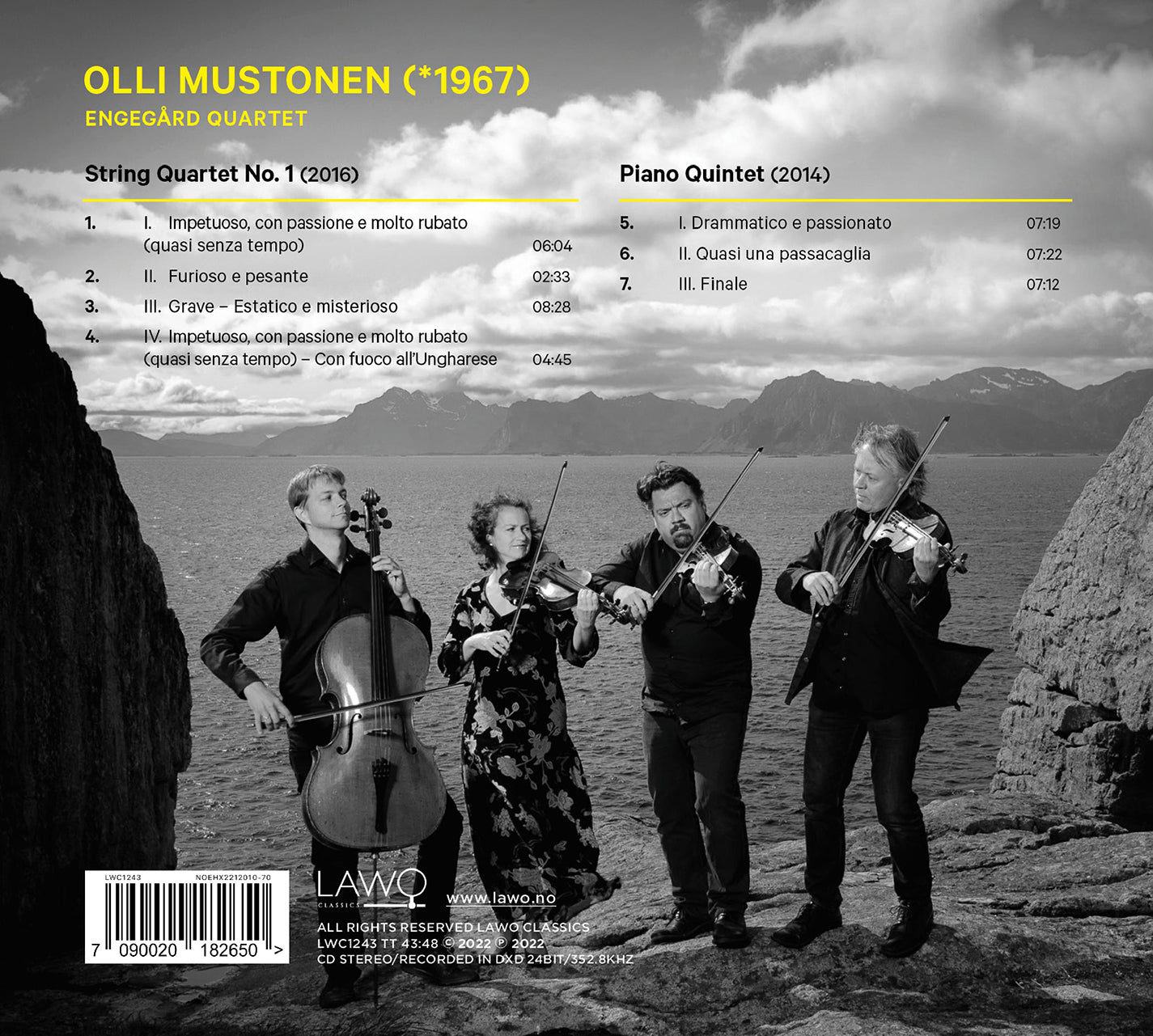 Mustonen: String Quartet No. 1; Piano Concerto