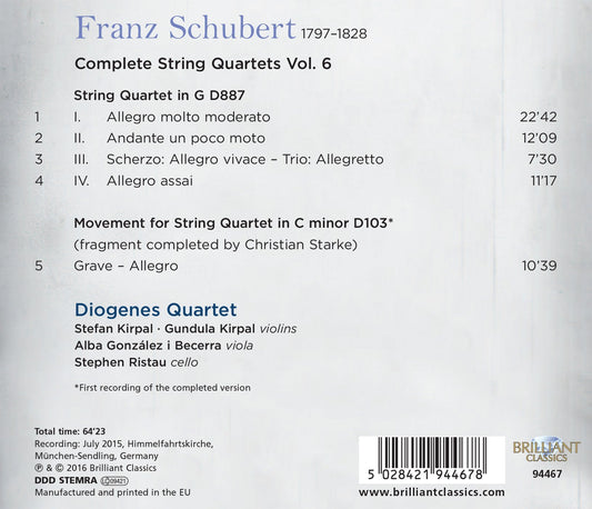 Schubert: Complete String Quartets, Vol. 6