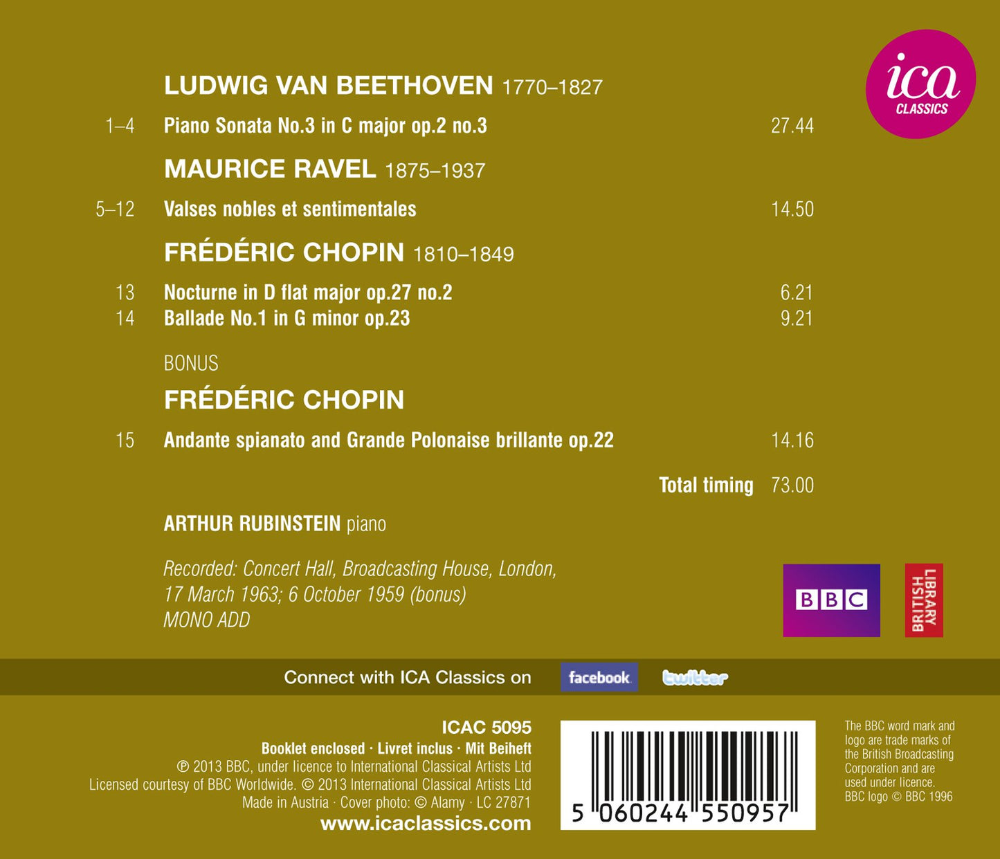 Beethoven: Piano Sonata No. 3 - Ravel: Valses nobles et sent