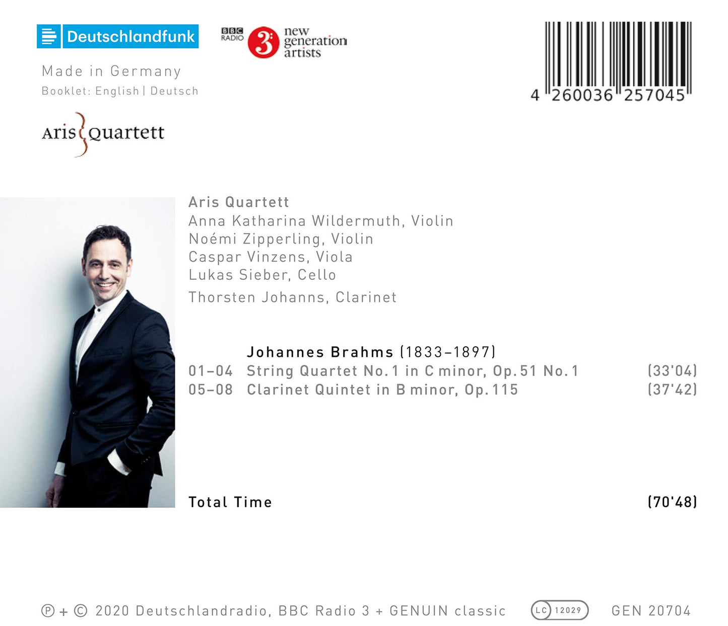 Johannes Brahms - String Quartet No. 1 in C minor, Op. 51 No