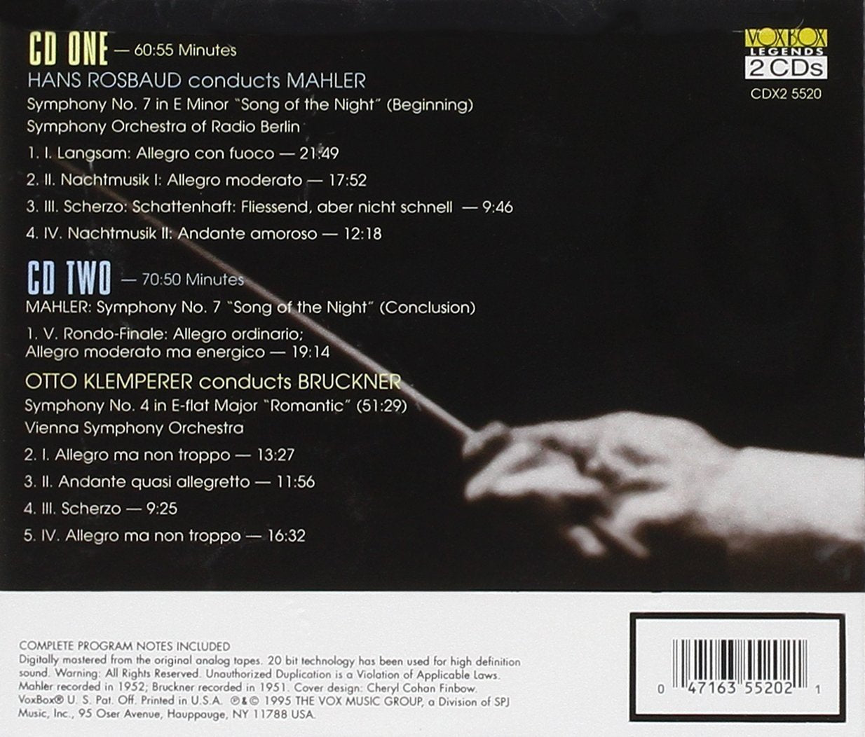 Mahler: Symphony No. 7 - Bruckner: Symphony No. 4 "Romantic"